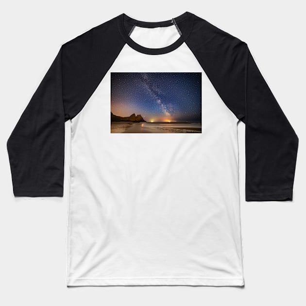 Three Cliffs Bay Baseball T-Shirt by dasantillo